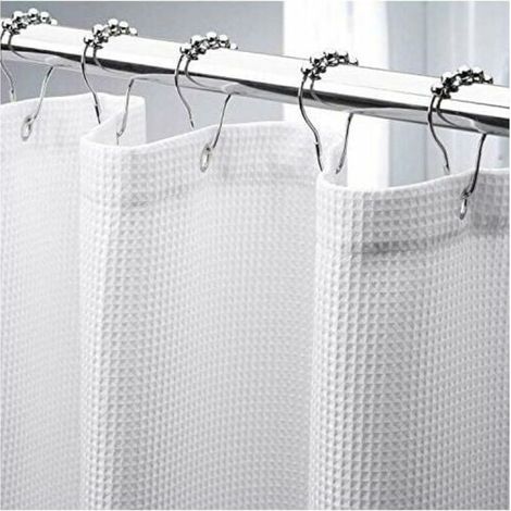 INHHUB Waffel-Duschvorhang 180 x 210 cm lang, strapazierfähiger Stoff-Duschvorhang mit Waffelgewebe, Badezimmer-Duschvorhänge in Hotelqualität - INHHUB