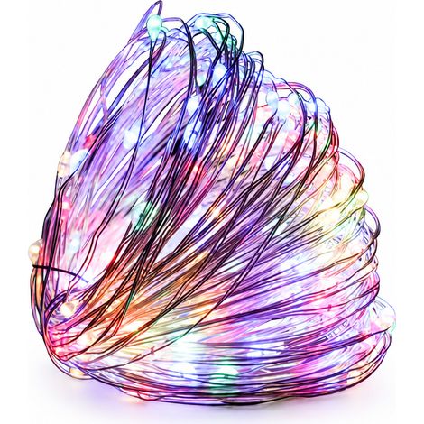 Guirlande Lumineuse LED Solaire Multicolore Extérieur, 10 m, 100 LED, Décoration de Noël Arbre et Jardin (1/5)