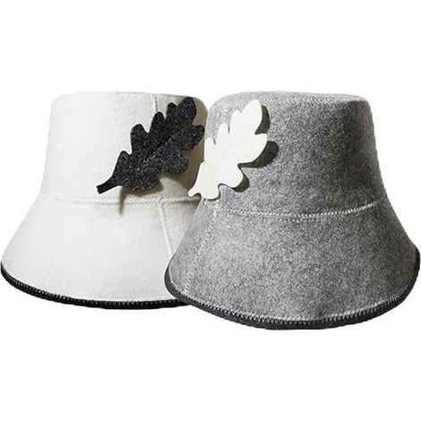 Chapeau de sauna, 2 chapeaux en feutre pour hommes et femmes, incluant une cagoule de sauna, de sauna, casquette, chapeau en feutre, chapeau, capuche, chapeau de sauna, laine, pour hommes et femmes, b (1/5)