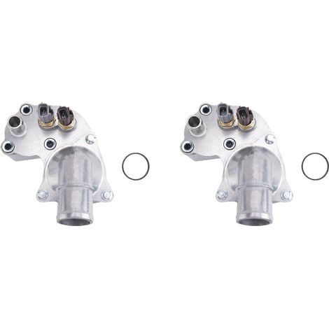 Boîtier de thermostat de liquide de refroidissement moteur (2 unités) pour Ford Explorer et Mercury Mountaineer (2002-2010) 2L2Z8592AA (1/5)