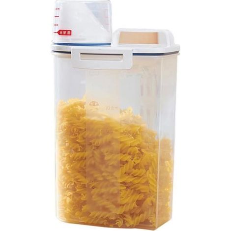 Boîte de conservation hermétique pour riz (2,1-3 L), aliments secs, lot de 2, récipient de conservation pour riz, boîte à céréales, distributeur, boîte de conservation transparente (1/5)