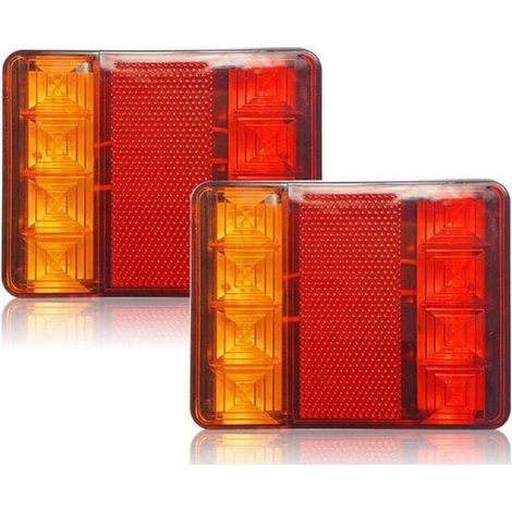 Luces y reflectores para remolque, 2 luces traseras LED de 12V, luces traseras multifuncionales para camiones y remolques. (1/5)