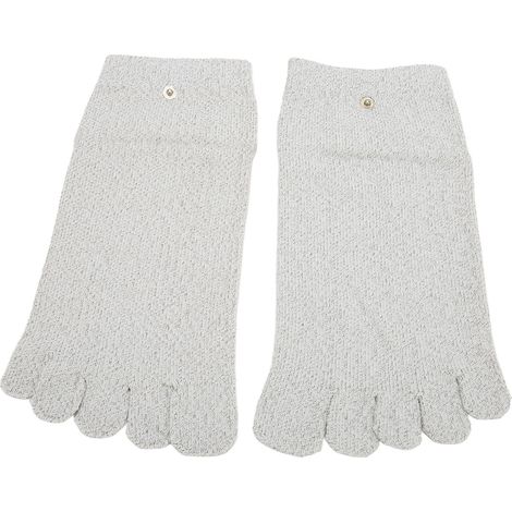 Chaussettes Conductrices 5 Doigts Fibre Argentée Excellente Conductivité Gris Électrodes Massage Pieds (1/5)