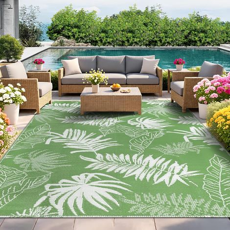 Tapis Exterieur Resistant Pluie Terrasse, Réversible Résistant aux UV Tapis Extérieur Terrasse, Plastique Léger Tapis Balcon pour Jardin, Camping, Pique-Nique, Plage, 180 X 270 cm (1/5)