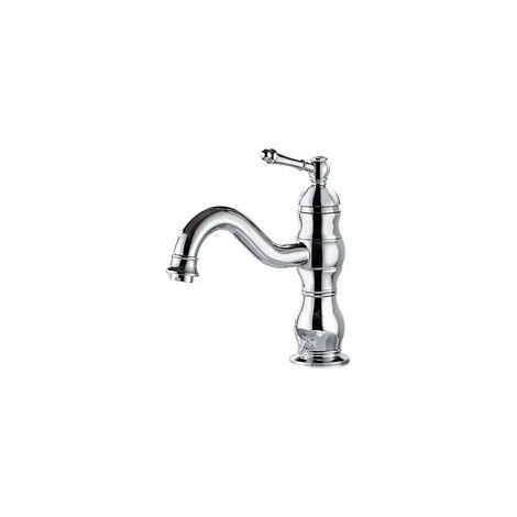 Robinet de lavabo pivotant 360°, vintage, eau chaude et froide, mitigeur à levier unique, finition chromée (1/5)