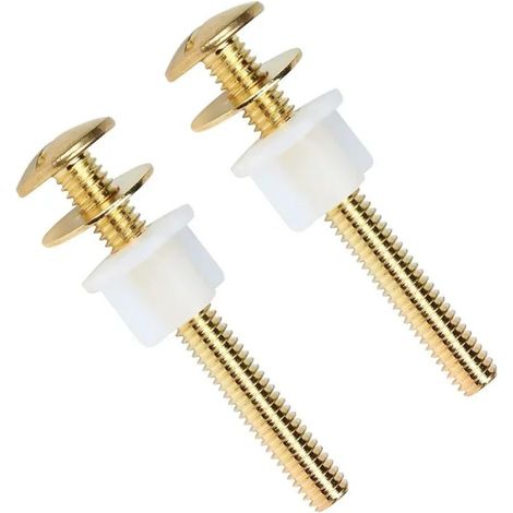 Kit fixation siège WC, 6 cm, doré, pour abattant WC standard (1/5)