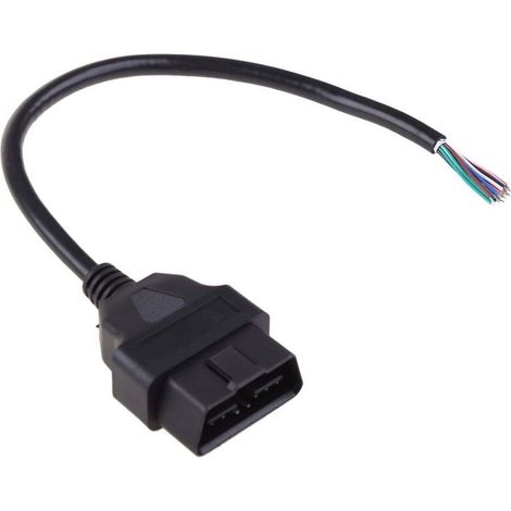 16pin OBD2 Male Connector to Opening OBD Cable OBDII ODB2 16 Pin OBD 2 Adaptor, Connecteur pour Vidéosurveillance- (1/4)