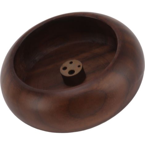 Porte-encens pour bâtonnets, petit plateau rond en bois et cuivre pour l'aromathérapie, idéal pour la cérémonie du thé et la décoration intérieure. (1/5)
