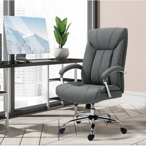 Sedia da ufficio ergonomica reclinabile grigia in poliestere 65x78x110-118 cm – MEUBLIV (1/5)