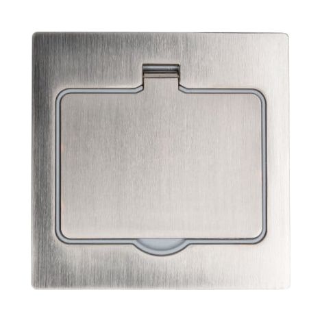 Prise de sol 2P+T 16A étanche – Encastrée – Aluminium brossé – IP44 – Connexion rapide – 230V – Nalto