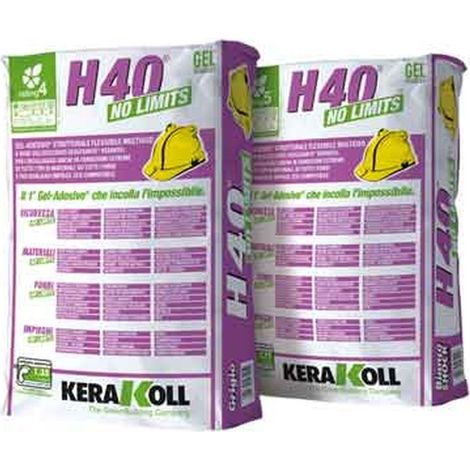 COLLA PER PIASTRELLE 'H40 NO LIMITS' KERAKOLL 25 Kg - Colore Bianco Q.TA 25