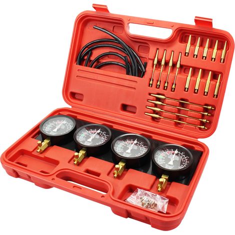 Kit Synchronisation Carburateur Moto Dépressiomètre 4 Cadrans avec Tuyaux et Adaptateurs Laiton (1/5)
