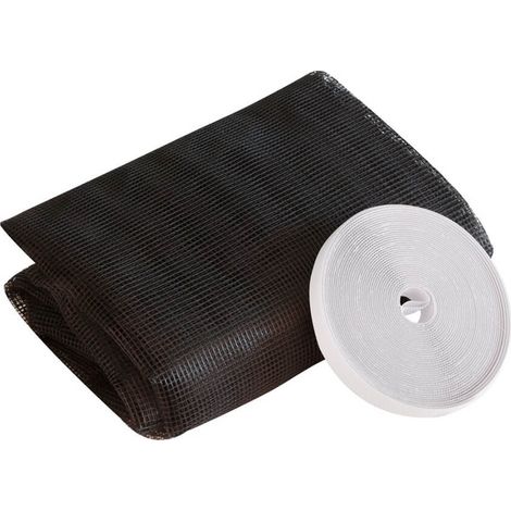 Moustiquaire pour fenetre velcro eco Gris anthracite 150x300 cm