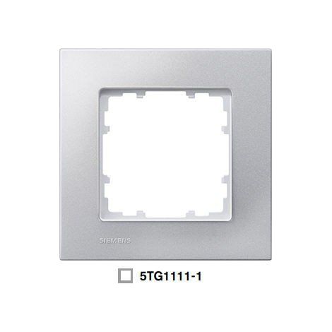 Marco 1 elemento 90x90mm en aluminio metalizado Siemens Delta MIRO 5TG11111