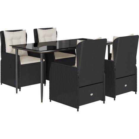Maison Exclusive - Set de muebles jardín 5 pzas con cojines ratán (1/5)