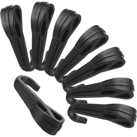 Lot de 12 clips pour phares de casque légers, fixations pour casques de chantier et lampes frontales.-6.00X2.50X1.50CM-Black