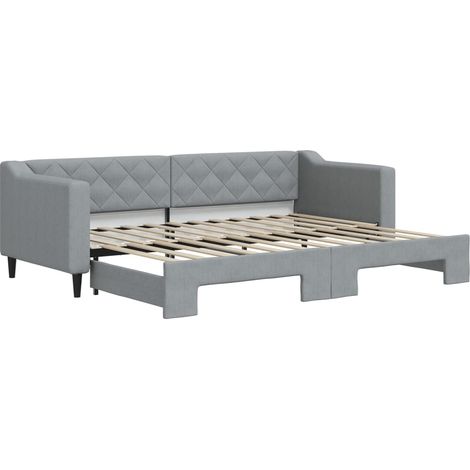 Maison Exclusive - Tagesbett Ausziehbar Hellgrau 80x200 cm Stoff