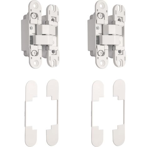 Emuca Reversibles verdecktes Scharnier für Zimmertüren, 60 kg, Weiß, Zamak (1/5)