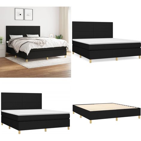 Boxspringbett mit Matratze Schwarz 160x200 cm Stoff - Boxspringbett - Doppelbett - Schlafsystem - Bettrahmen - Matratze - Home & Living (1/5)