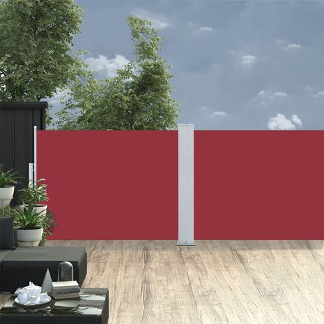 Auvent latéral rétractable Paravent extérieur Brise Vue Rétractable pour Jardin, Balcon, terrasse Rouge 120 x 1000 cm NDTN8640355 (1/5)