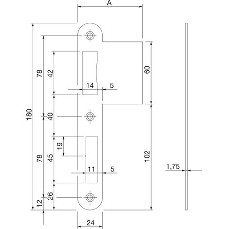 BKS  Cerradero  de  solapa  B  9000  VA  rd.B.24xL.180mm  DIN  R  -  B  9000  0436 (1/4)