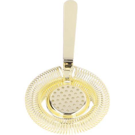Passoire cocktail dorée, filtre à mailles fines pour barman, séparateur à glaçons, passoire à thé, accessoire bar. (1/5)