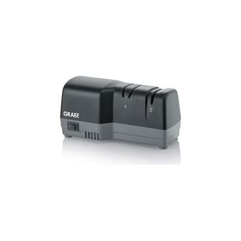 GRAEF Afilador CC82 negro, ángulo 20°, tecnología CrissCross y Dizor, para cuchillos de cocina, caza y exteriores, manejo seguro y sencillo