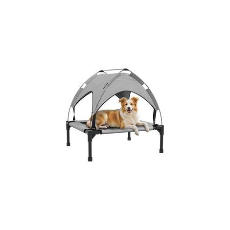 Hunde-/Katzenbett auf Beinen, extra komfortabel, UV-beständiges Oxford-Gewebe, inklusive Tragetasche, 76 x 61 x 69,5 cm, grau
