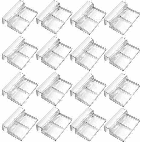 Supports pour couvercles d'aquarium en verre, 18 unités, acrylique transparent, installation sécurisée sans cadre.-AquaForge (1/4)