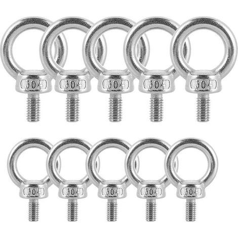 12 Pcs Lifting Ring - M3 Stainless Steel 304 Eye Bolts Screw-in Eye Bolts for Engineering Lifting Equipment (1/5)