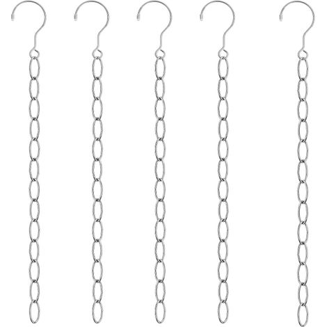 Chaînes pour cintres, lot de 5, acier inoxydable, Magic Wardrobe Chains, 50 centimes