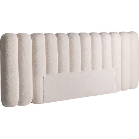 Tête de lit contemporaine crème finition marbrée en bouclé - Crème marbré effet bouclé (1/5)
