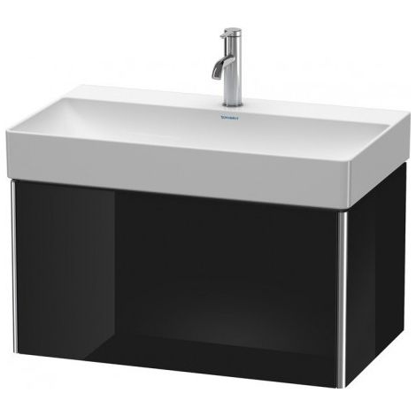 Duravit XSquare Meuble sous-lavabo suspendu 78,4x46,0 cm,1 coulissant, pour lavabo DuraSquare 235380, Couleur (avant/corps): Laque noire brillante - XS406204040