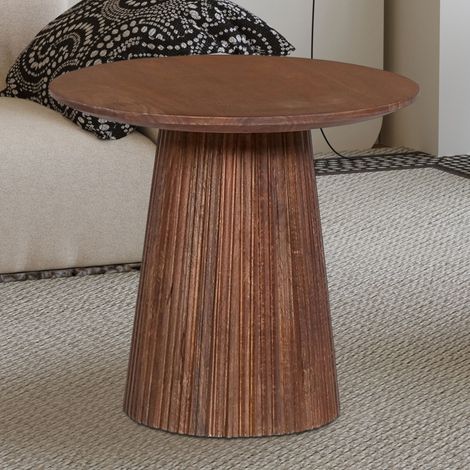 Table d'appoint ronde 50x50x46 cm en manguier marron - MAGUEL