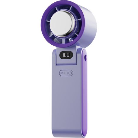 Ventilateur portatif à turbine haute vitesse (violet) Rafraîchissement de la nuque Batterie rechargeable 3600 mAh (8 heures d'autonomie)