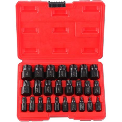 Mehrzahn-Schraubenausdreher-Set, Schraubenausdreher-Set, Ausdreher-Set für abgebrochene Schrauben, Schraubenausdreher aus Chrom-Vanadium-Stahl