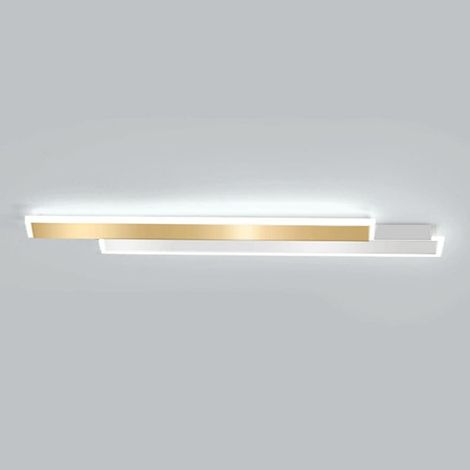 Applique murale linéaire de 47,2", lampe murale de plafond à bande métallique géométrique, applique murale LED moderne - 28 W, plafonniers de couloir, longues lampes murales en métal pour sall (1/4)