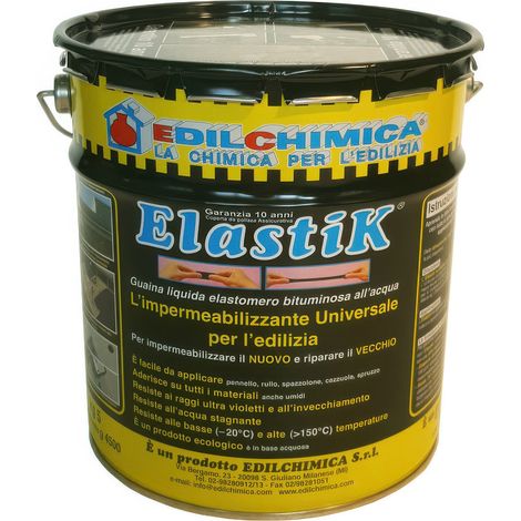Rev�tement d'�tanch�it� Liquide Bitumineux en Phase Aqueuse 5 kg Noir Pr�t � l'Emploi Elastik