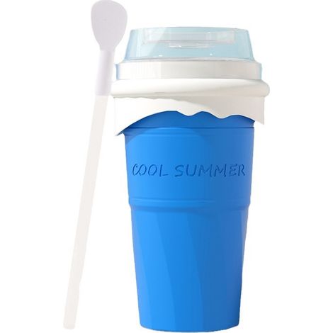 Máquina para hacer granizados, vaso de silicona para granizados, vaso para nieve con cuchara de pajita para preparar cola o jugo.