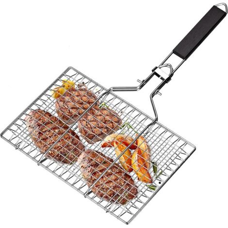 Panier à rôtir le poisson, panier barbecue en acier inoxydable, pliable, portable, panier barbecue en acier inoxydable (1/5)