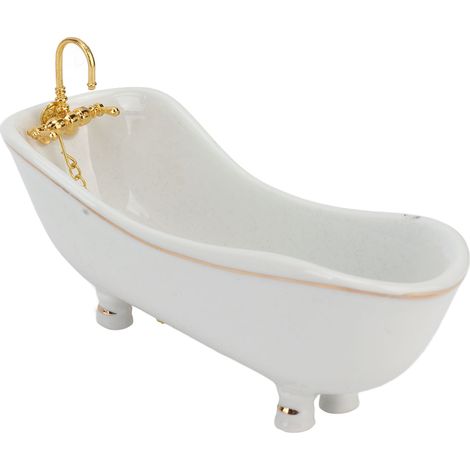 Ensemble de 5 Pièces Miniatures pour Salle de Bain de Poupée 1:12, Accessoires en Porcelaine Mignons pour Maison de Poupée