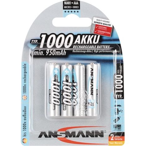 ansmann HR03 batería recargable NiMH 950 mAh 1.2 V (1/3)