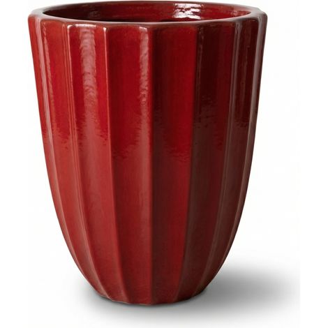 Provencelia Pflanzkübel Hugo Ø36 cm Höhe 50 cm frostbeständig, keramisch, handgefertigt, Imperialrot