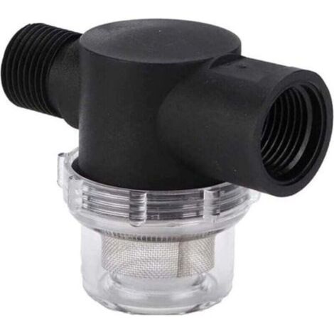Filtro para bomba de agua de 1/2 pulgada, filtro de riego en línea de malla 50 para manguera de entrada de agua, compatible con bombas WFCO y Shurflo (negro).