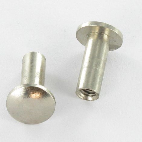 Ecrou Relieur Tête bombée M4X12 4X14 Laiton chrome-10 pièces