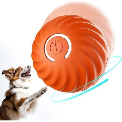 Balle interactive pour chien, balle à roulettes active et résistante HHorange (1/4)