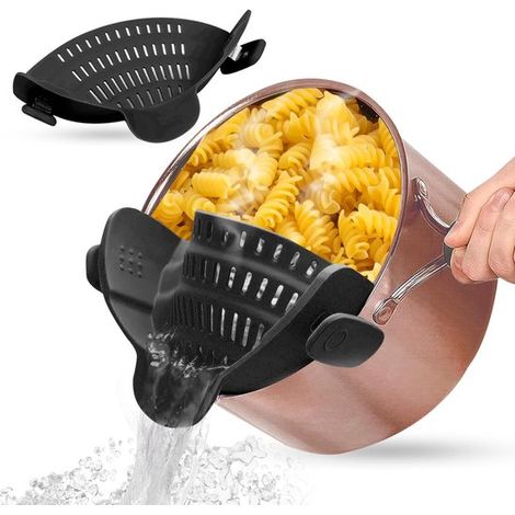 Colino in silicone, scolapasta resistente al calore per verdure e pasta, utensile da cucina per ciotole, pentole e padelle, scolapasta, tappo per pentola, utensile da cucina (1/5)