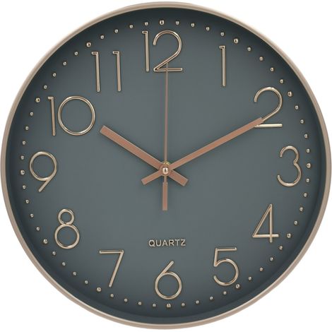 Horloge Murale - Quartz Silencieuse 12 Pouces - Design Moderne Pour Salon Cuisine Bureau - Cadran Rond Lisible (1/5)