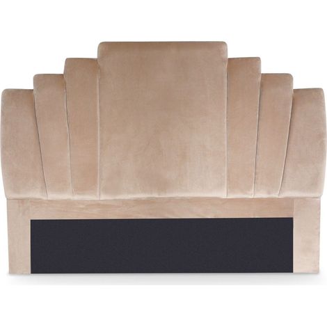 Cotecosy – Tête de lit 160 cm en velours taupe – Matelassée pour déco contemporaine – Dimensions L160 x P10 x H120 cm – Confort et élégance (1/5)
