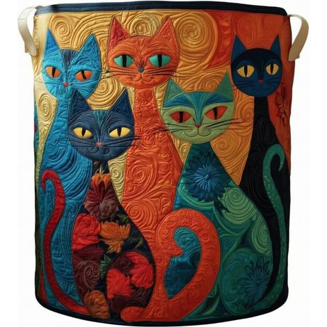 Panier à Linge Matelassé Pliable, Sac à Linge Sale, S, Style 14 (1/5)